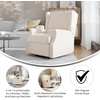 image:imageFlash Furniture Omma Swivel Glider Rocking Recliner Manual Wingback Recliner with 360 Degree Swivel for Living Room Bedroom or Nursery Upholstered Dark GrayCream