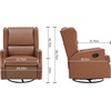 image:imageFlash Furniture Omma Swivel Glider Rocking Recliner Manual Wingback Recliner with 360 Degree Swivel for Living Room Bedroom or Nursery Upholstered Dark GrayCognac Leathersoft