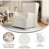 image:imageFlash Furniture Omma Swivel Glider Rocking Recliner Manual Wingback Recliner with 360 Degree Swivel for Living Room Bedroom or Nursery Upholstered Dark GrayOffwhite Boucle