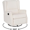 image:imageFlash Furniture Omma Swivel Glider Rocking Recliner Manual Wingback Recliner with 360 Degree Swivel for Living Room Bedroom or Nursery Upholstered Dark GrayOffwhite Boucle
