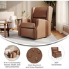 image:imageFlash Furniture Omma Swivel Glider Rocking Recliner Manual Wingback Recliner with 360 Degree Swivel for Living Room Bedroom or Nursery Upholstered Dark GrayCognac Leathersoft
