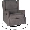 image:imageFlash Furniture Omma Swivel Glider Rocking Recliner Manual Wingback Recliner with 360 Degree Swivel for Living Room Bedroom or Nursery Upholstered Dark GrayDark Gray