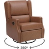 image:imageFlash Furniture Omma Swivel Glider Rocking Recliner Manual Wingback Recliner with 360 Degree Swivel for Living Room Bedroom or Nursery Upholstered Dark GrayCognac Leathersoft