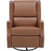 image:imageFlash Furniture Omma Swivel Glider Rocking Recliner Manual Wingback Recliner with 360 Degree Swivel for Living Room Bedroom or Nursery Upholstered Dark GrayCognac Leathersoft