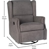 image:imageFlash Furniture Omma Swivel Glider Rocking Recliner Manual Wingback Recliner with 360 Degree Swivel for Living Room Bedroom or Nursery Upholstered Dark GrayDark Gray