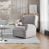 image:imageFlash Furniture Omma Swivel Glider Rocking Recliner Manual Wingback Recliner with 360 Degree Swivel for Living Room Bedroom or Nursery Upholstered Dark GrayLight Gray