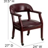 image:imageFlash Furniture Oxblood Vinyl Luxurious Conference Chair with Accent Nail Trim and Casters