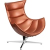 image:imageFlash Furniture Pasithea Black LeatherSoft Swivel Cocoon ChairBlack