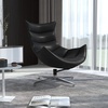 image:imageFlash Furniture Pasithea Black LeatherSoft Swivel Cocoon ChairBlack