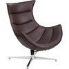image:imageFlash Furniture Pasithea Black LeatherSoft Swivel Cocoon ChairBlack