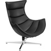 image:imageFlash Furniture Pasithea Black LeatherSoft Swivel Cocoon ChairBlack
