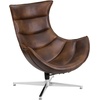 image:imageFlash Furniture Pasithea Black LeatherSoft Swivel Cocoon ChairBlack