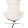 image:imageFlash Furniture Pasithea Black LeatherSoft Swivel Cocoon ChairCreamy White