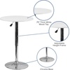 image:imageFlash Furniture Pearl 2375 Round Wood Dining Table with Chrome Base Narrow Round Wood Cocktail Table Adjusts 2625  3575H WhiteSilver