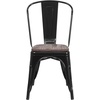 image:imageFlash Furniture Perry Metal Stackable Chair with Wood Seat 1 Pack BlackBlack