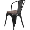 image:imageFlash Furniture Perry Metal Stackable Chair with Wood Seat 1 Pack BlackBlack
