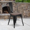 image:imageFlash Furniture Perry Metal Stackable Chair with Wood Seat 1 Pack BlackBlack
