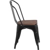 image:imageFlash Furniture Perry Metal Stackable Chair with Wood Seat 1 Pack BlackBlack
