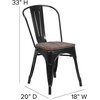image:imageFlash Furniture Perry Metal Stackable Chair with Wood Seat 1 Pack BlackBlack