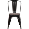 image:imageFlash Furniture Perry Metal Stackable Chair with Wood Seat 1 Pack BlackBlackantique Gold