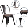 image:imageFlash Furniture Perry Metal Stackable Chair with Wood Seat 1 Pack BlackBlackantique Gold