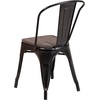 image:imageFlash Furniture Perry Metal Stackable Chair with Wood Seat 1 Pack BlackBlackantique Gold