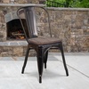 image:imageFlash Furniture Perry Metal Stackable Chair with Wood Seat 1 Pack BlackBlackantique Gold