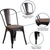 image:imageFlash Furniture Perry Metal Stackable Chair with Wood Seat 1 Pack BlackBlackantique Gold