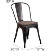 image:imageFlash Furniture Perry Metal Stackable Chair with Wood Seat 1 Pack BlackBlackantique Gold