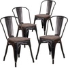 image:imageFlash Furniture Perry Metal Stackable Chair with Wood Seat 1 Pack BlackBlackantique Gold