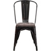 image:imageFlash Furniture Perry Metal Stackable Chair with Wood Seat 1 Pack BlackBlackantique Gold
