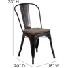 image:imageFlash Furniture Perry Metal Stackable Chair with Wood Seat 1 Pack BlackBlackantique Gold