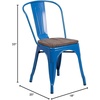 image:imageFlash Furniture Perry Metal Stackable Chair with Wood Seat 1 Pack BlackBlue