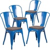 image:imageFlash Furniture Perry Metal Stackable Chair with Wood Seat 1 Pack BlackBlue