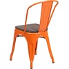 image:imageFlash Furniture Perry Metal Stackable Chair with Wood Seat 1 Pack BlackOrange