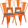 image:imageFlash Furniture Perry Metal Stackable Chair with Wood Seat 1 Pack BlackOrange
