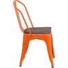 image:imageFlash Furniture Perry Metal Stackable Chair with Wood Seat 1 Pack BlackOrange