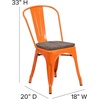 image:imageFlash Furniture Perry Metal Stackable Chair with Wood Seat 1 Pack BlackOrange