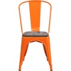 image:imageFlash Furniture Perry Metal Stackable Chair with Wood Seat 1 Pack BlackOrange