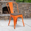 image:imageFlash Furniture Perry Metal Stackable Chair with Wood Seat 1 Pack BlackOrange