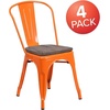 image:imageFlash Furniture Perry Metal Stackable Chair with Wood Seat 1 Pack BlackOrange