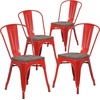 image:imageFlash Furniture Perry Metal Stackable Chair with Wood Seat 1 Pack BlackRed
