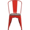 image:imageFlash Furniture Perry Metal Stackable Chair with Wood Seat 1 Pack BlackRed