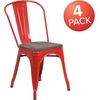 image:imageFlash Furniture Perry Metal Stackable Chair with Wood Seat 1 Pack BlackRed