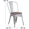 image:imageFlash Furniture Perry Metal Stackable Chair with Wood Seat 1 Pack BlackSilver