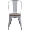 image:imageFlash Furniture Perry Metal Stackable Chair with Wood Seat 1 Pack BlackSilver