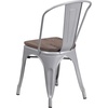 image:imageFlash Furniture Perry Metal Stackable Chair with Wood Seat 1 Pack BlackSilver