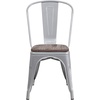 image:imageFlash Furniture Perry Metal Stackable Chair with Wood Seat 1 Pack BlackSilver