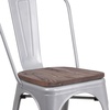 image:imageFlash Furniture Perry Metal Stackable Chair with Wood Seat 1 Pack BlackSilver