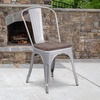 image:imageFlash Furniture Perry Metal Stackable Chair with Wood Seat 1 Pack BlackSilver
